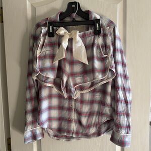 Abercrombie & Fitch Red and White Plaid Pajama Set - S/XS